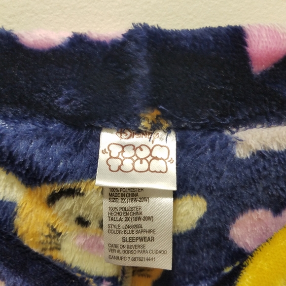 Disney Tsum Tsum Winnie The Pooh 2XL Women's Navy Fleece Pajama Pants Lounge Pjs - Picture 2 of 7
